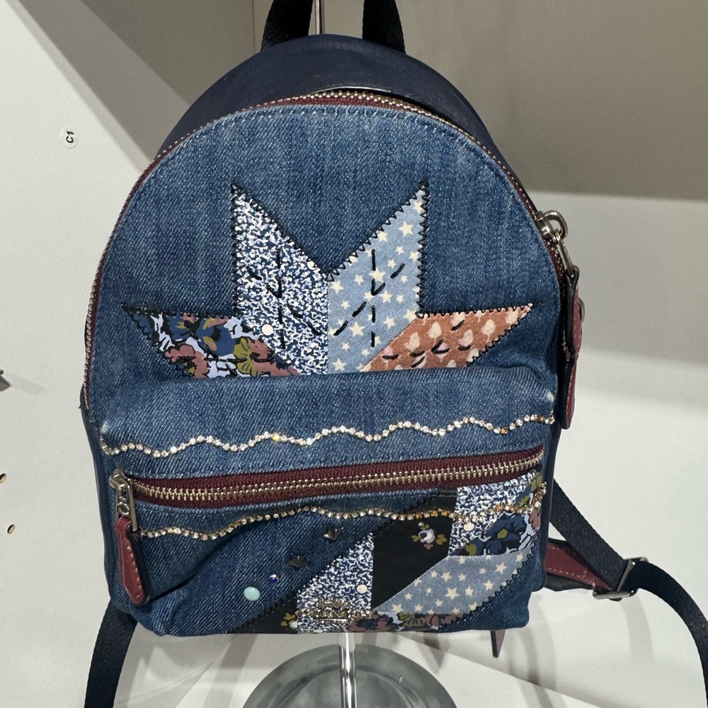 Coach Denim Patchwork Backpack - image 2